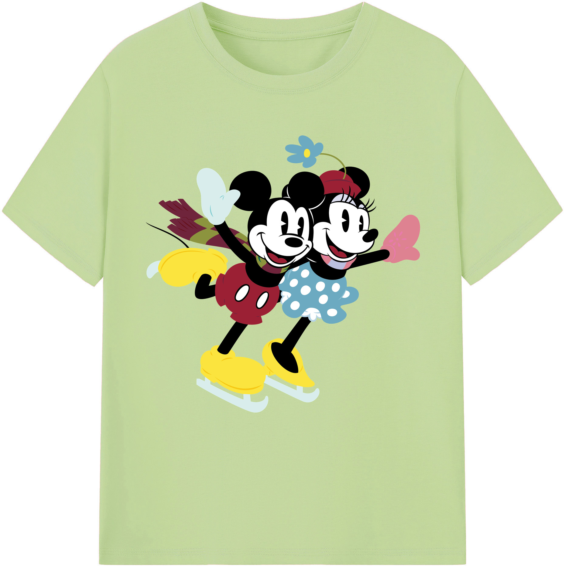 （画像用） ミッキーマウス Mickey Mouse 綿100％半袖Tシャツ（フロントプリント）